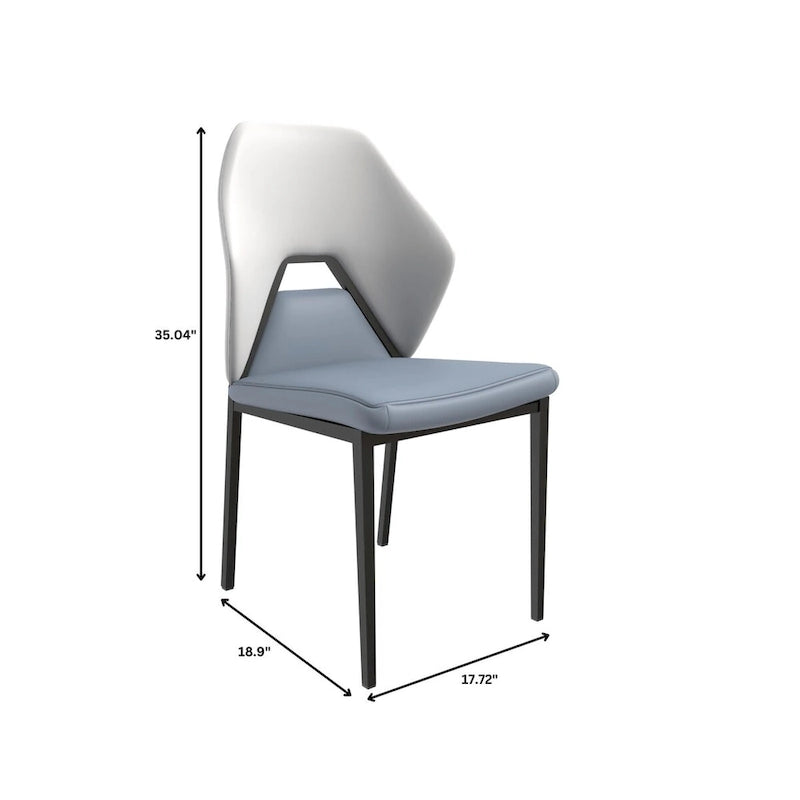 Sedia da pranzo in pelle con struttura in ferro nero, imbottita, moderna, per cucina