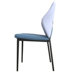 Sedia da pranzo in pelle con struttura in ferro nero, imbottita, moderna, per cucina