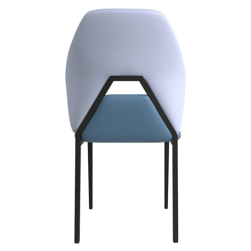 Sedia da pranzo in pelle con struttura in ferro nero, imbottita, moderna, per cucina