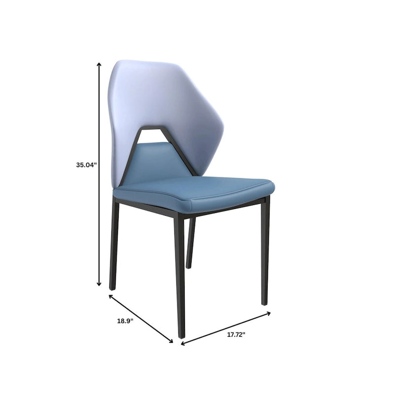 Sedia da pranzo in pelle con struttura in ferro nero, imbottita, moderna, per cucina