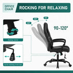 Sedia da ufficio ergonomica girevole moderna nera regolabile in altezza con massaggio lombare vibrante