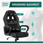Sedia da ufficio ergonomica girevole moderna nera regolabile in altezza con massaggio lombare vibrante