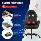 Sedia da ufficio ergonomica girevole moderna nera regolabile in altezza con massaggio lombare vibrante