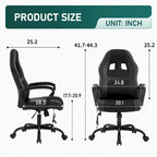 Sedia da ufficio ergonomica girevole moderna nera regolabile in altezza con massaggio lombare vibrante