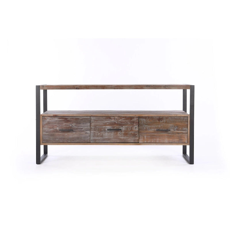 Console con 3 cassetti, ripiano aperto