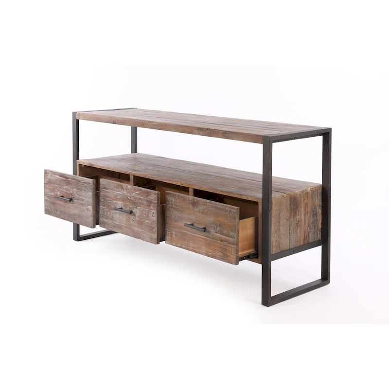 Console con 3 cassetti, ripiano aperto
