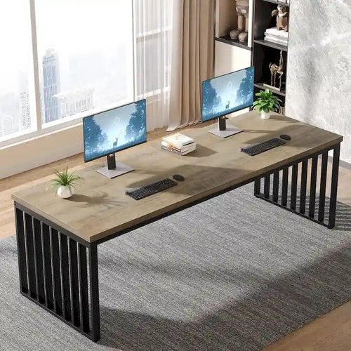 Scrivania per computer biposto da 78,74 pollici per ufficio domestico