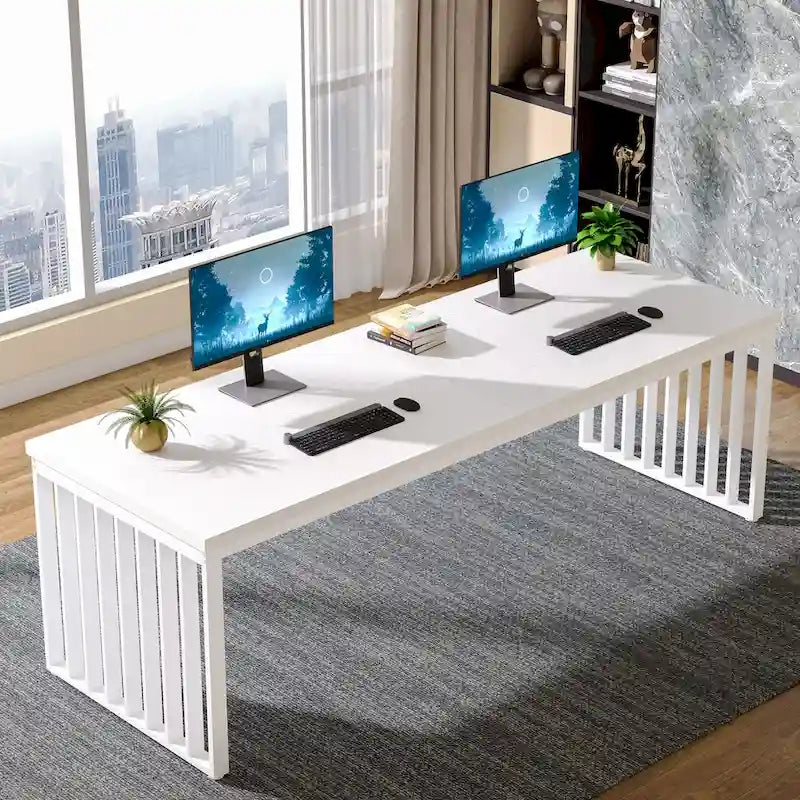 Scrivania per computer biposto da 78,74 pollici per ufficio domestico