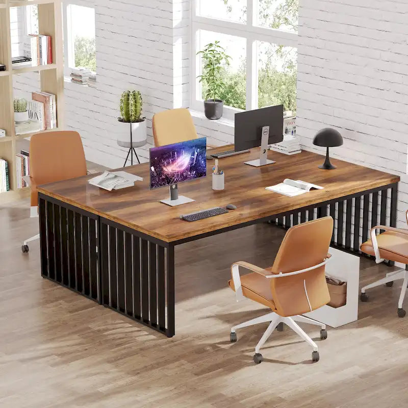 Scrivania per computer biposto da 78,74 pollici per ufficio domestico