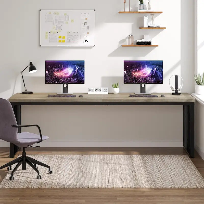 Scrivania per computer biposto da 78,74 pollici per ufficio domestico