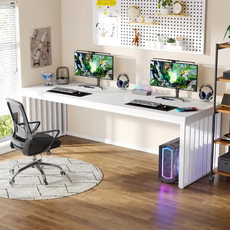 Scrivania per computer biposto da 78,74 pollici per ufficio domestico