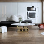 Exquisite Modern Oval Coffee table with white 51L Stone Top and Gold Metal Base